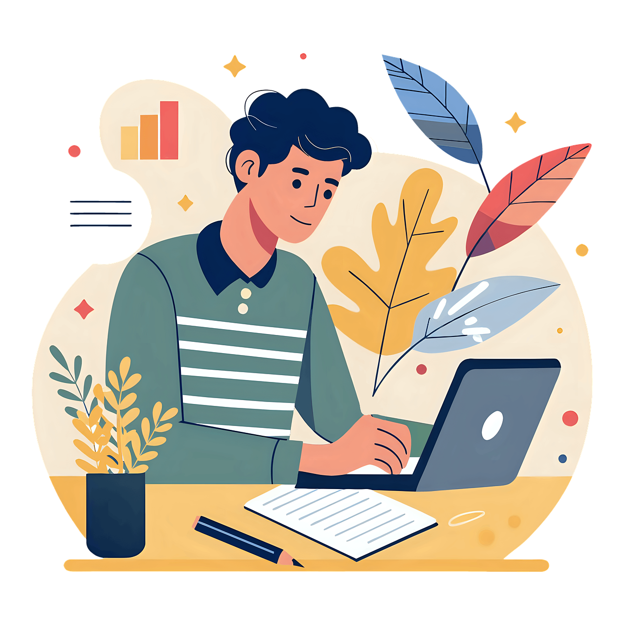 journalist on laptop